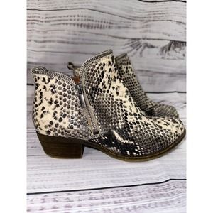 Lucky Brand Womens Boots LK Bartalino Ankle Bootie Snake Print Leather Size 7 Wf